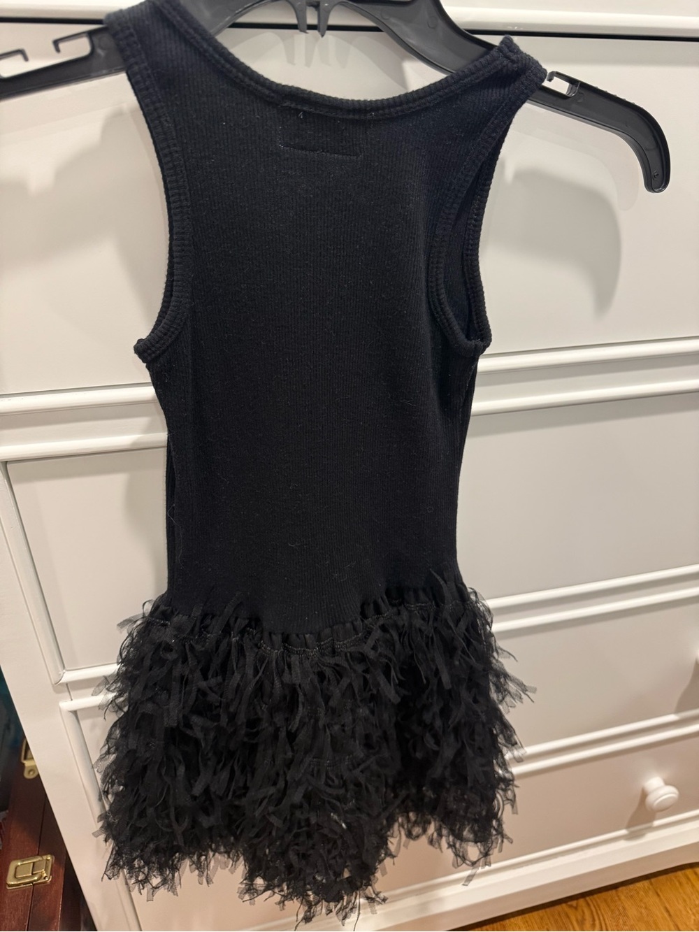 Live Love Dream Black Tank Dress with Denim Heart Appliqués - Picture 2 of 3